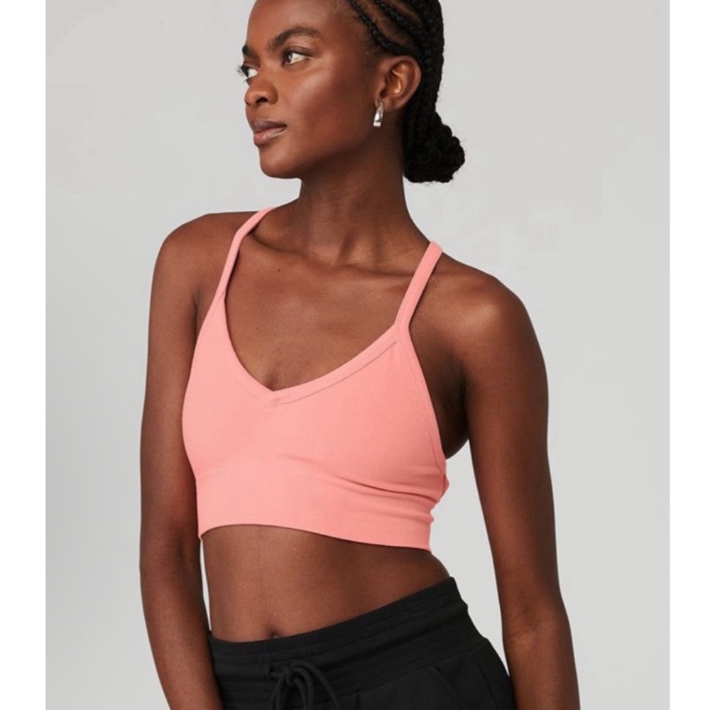 NWT ALO Seamless Ribbed Low Back Bra - Picture 1 of 5